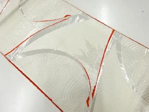 アンティーク　波に鶴模様織出し袋帯（材料）
